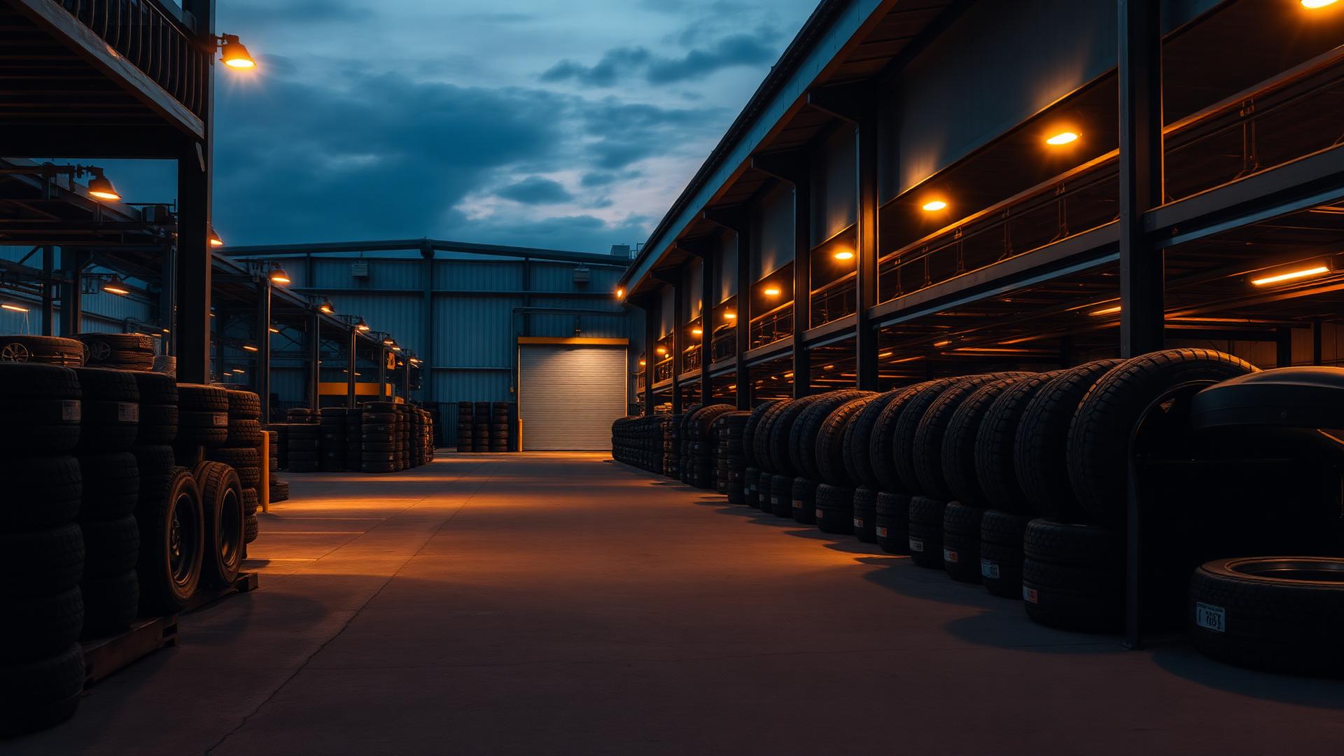 Imagen ilustrativa de llantas en un entorno industrial
